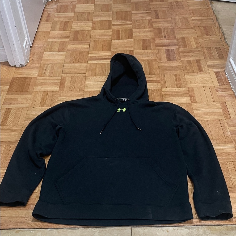 Under Armour Black Hoodie with Neon Green Logo